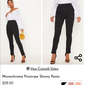 PrettyLittleThing Pinstripe Skinny Trousers